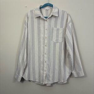 EASEL LOS ANGELES button up shirt women’s L striped cream oversized